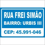 Rua Freei simão bairro :urbis iii cep:45.991-046